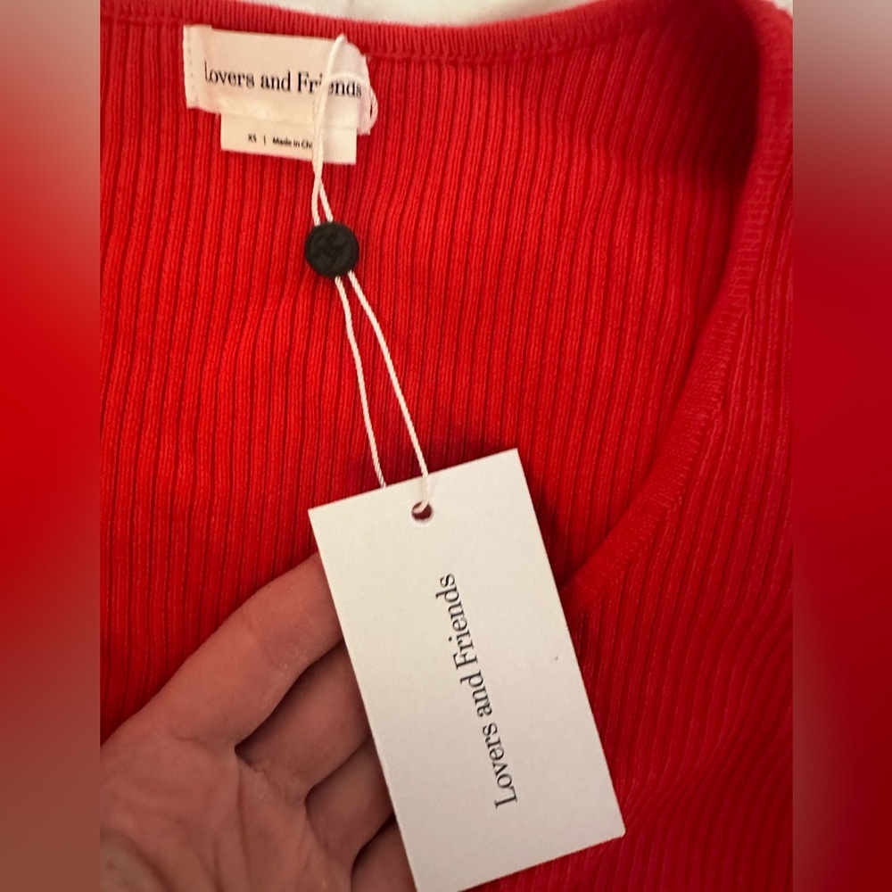 Lovers and Friends V-neck Knit Sweater in Red size XS NWT - Picture 8 of 9